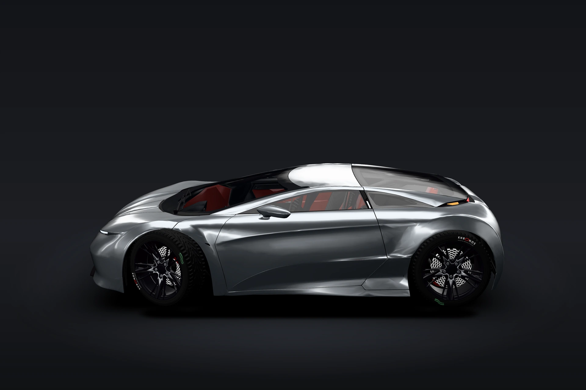 Concept coupé, side view, in the studio