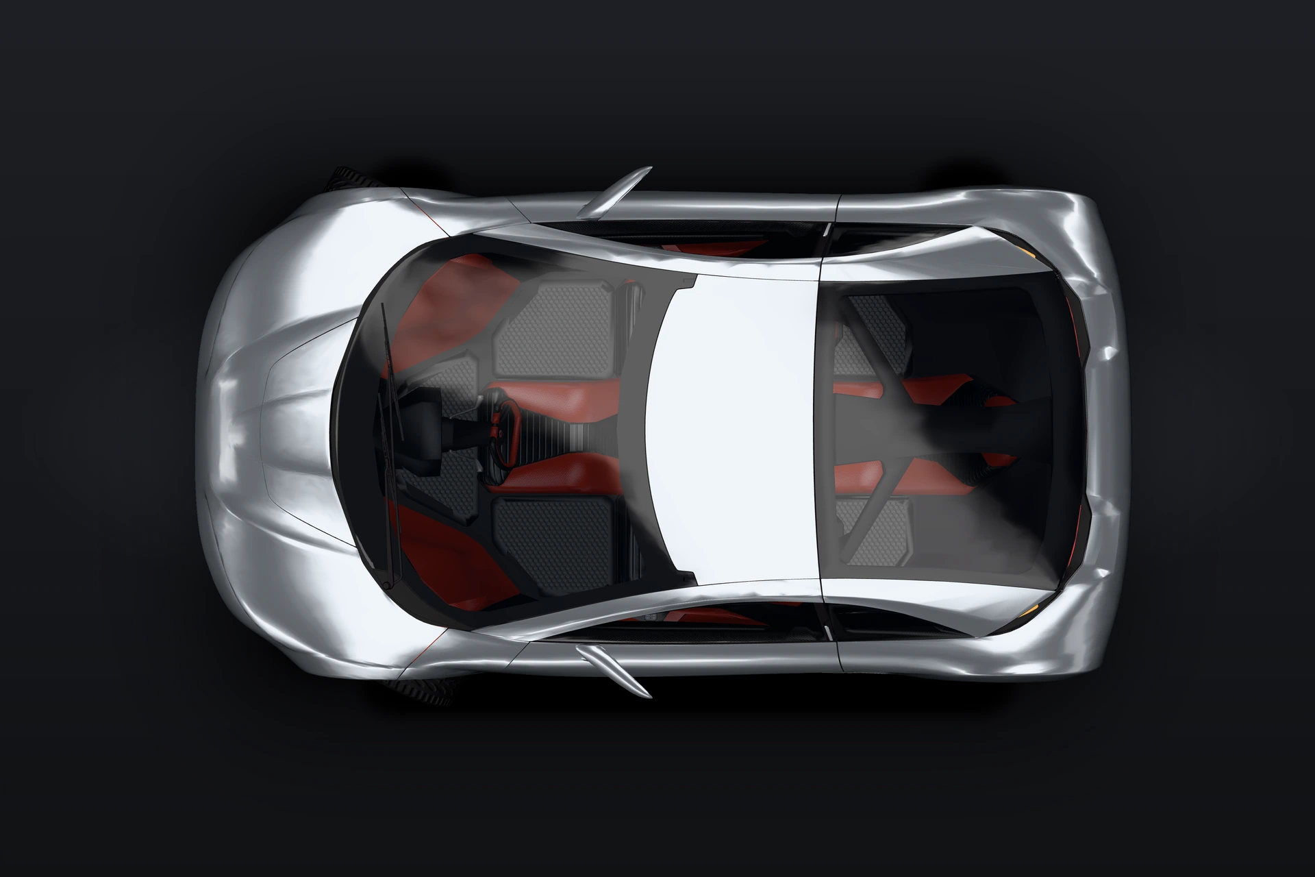 Concept coupé, from above, in the studio